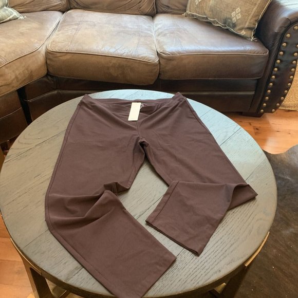 NWT Eileen Fisher Dark. Brownstone Washable Stretch Crepe Slim Ankle Pant - Picture 5 of 6